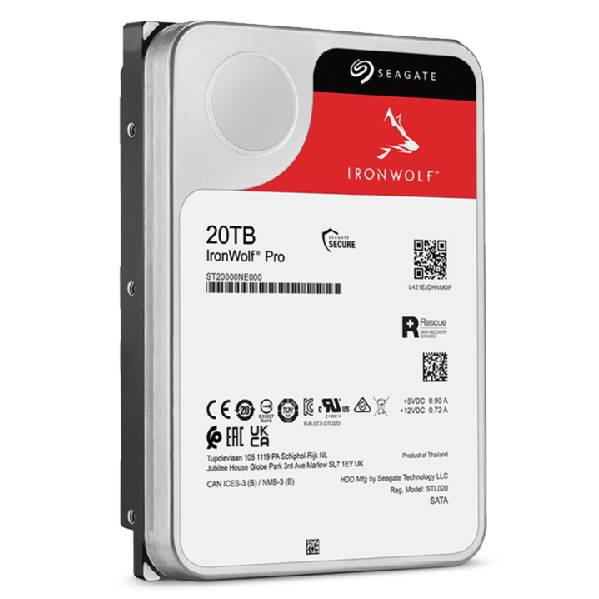 Rca Informatique - image du produit : SEAGATE HDD IRONWOLF PRO SATA III 3.5-INCH 20TB ST20000NT001