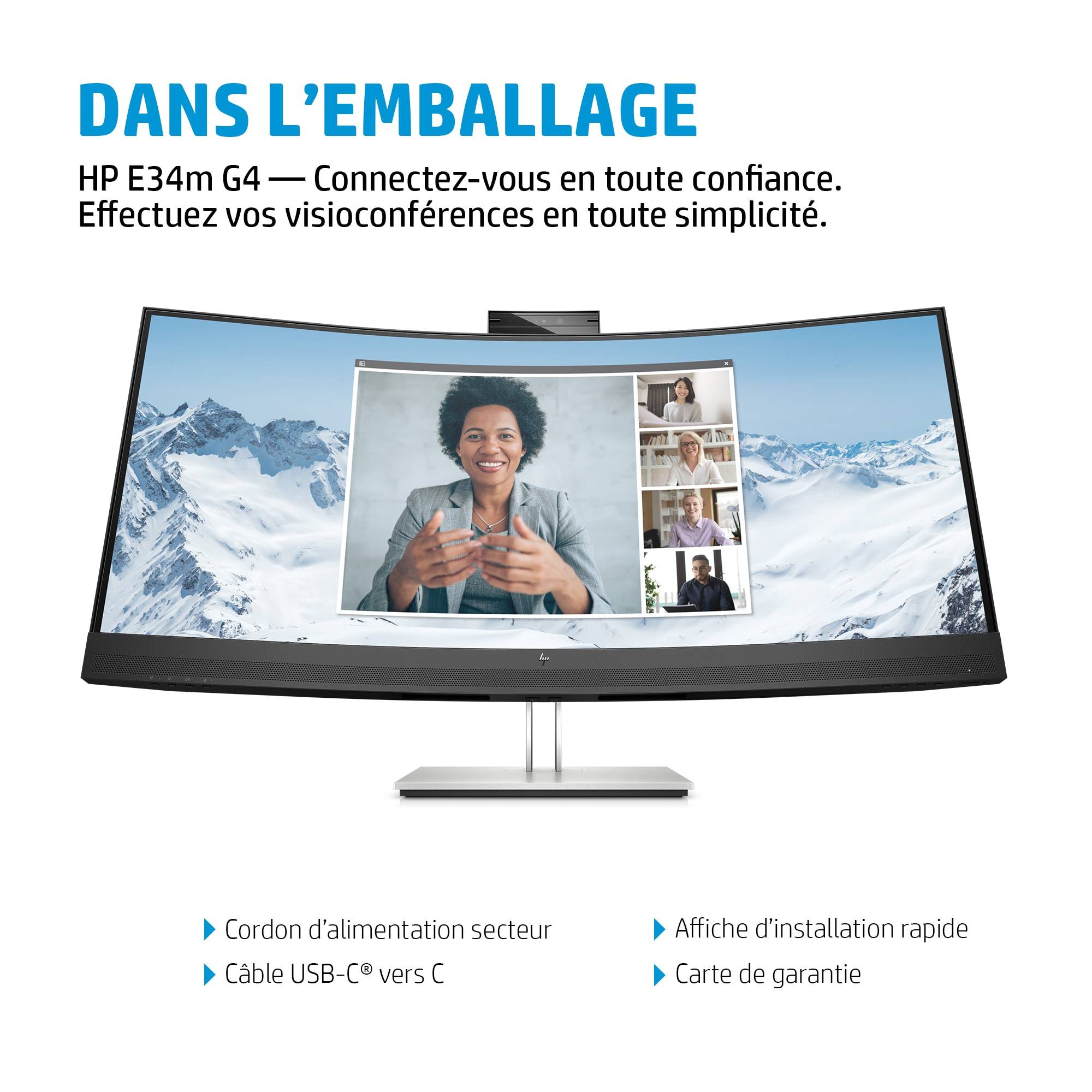 Rca Informatique - image du produit : HP E34M G4 CURVED USB-C CONF WQHDMONITOR EUROPE - ENGLISH LOC