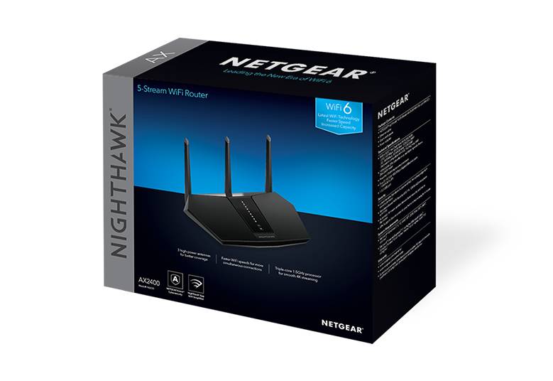 Rca Informatique - image du produit : NIGHTHAWK AX 5-STREAM WIFI6 AX2400 ROUTER (RAX30)