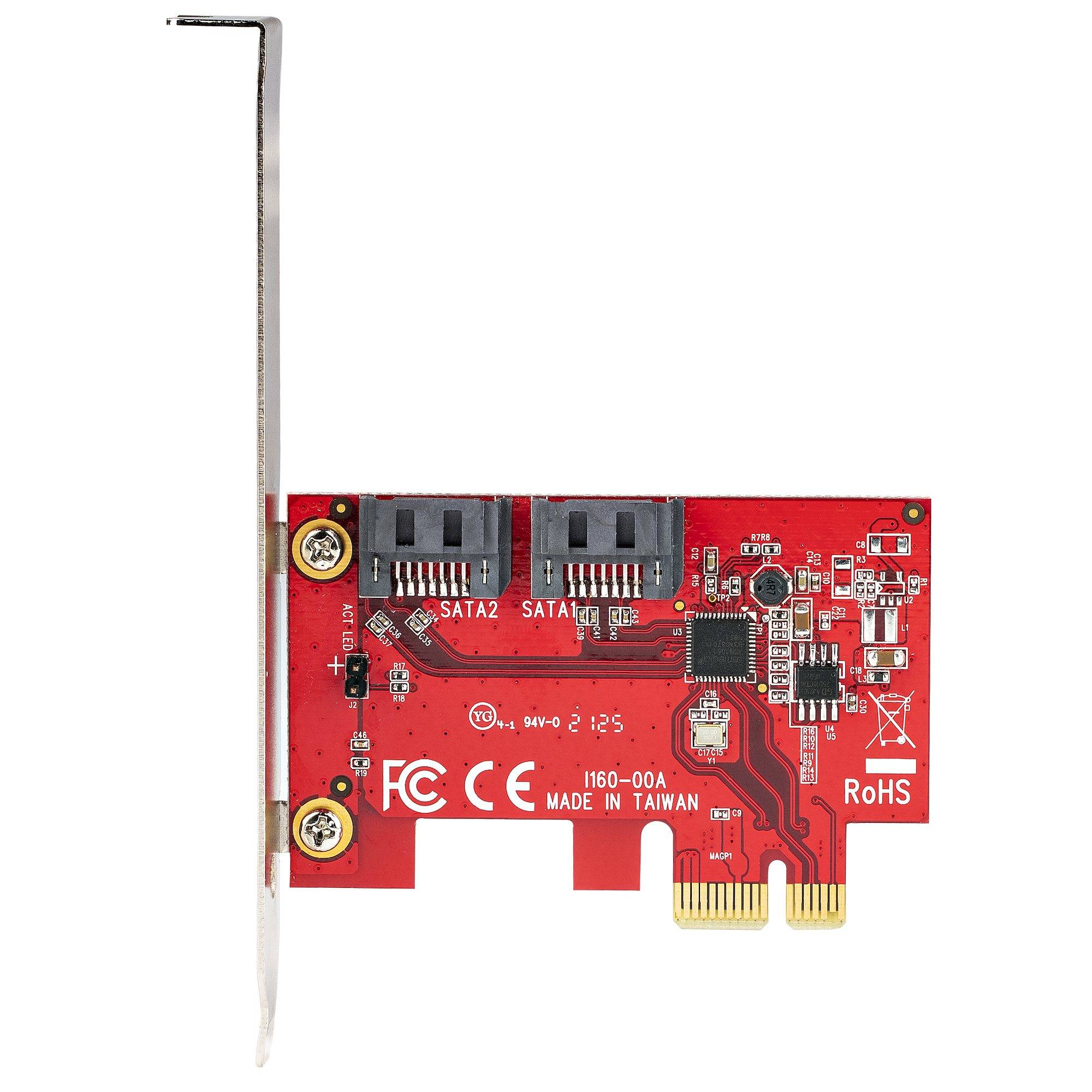 Rca Informatique - image du produit : SATA PCIE CARD 2 PORT NO-RAIDPCI EXPRESS SATA 6GBPS AS