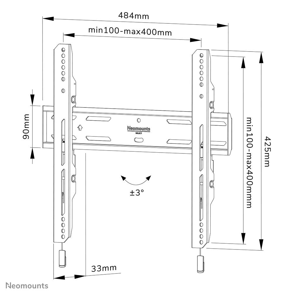 Rca Informatique - image du produit : SCREEN WALL MOUNT (FIXED/ VESA 400X400)