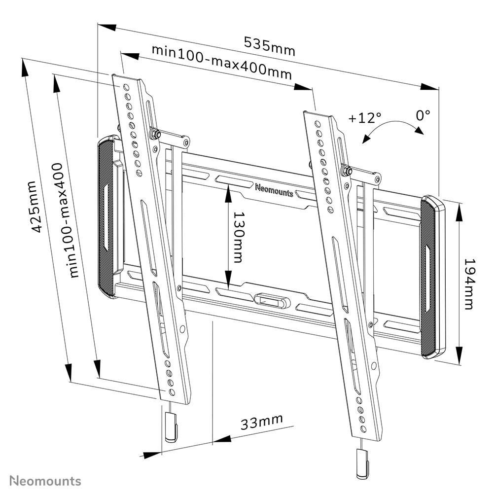 Rca Informatique - image du produit : SCREEN WALL MOUNT (TILT/ VESA 400X400)