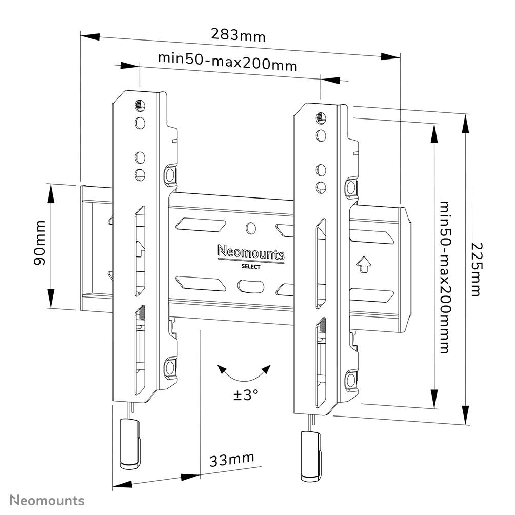 Rca Informatique - image du produit : SCREEN WALL MOUNT (FIXED/ VESA 200X200)