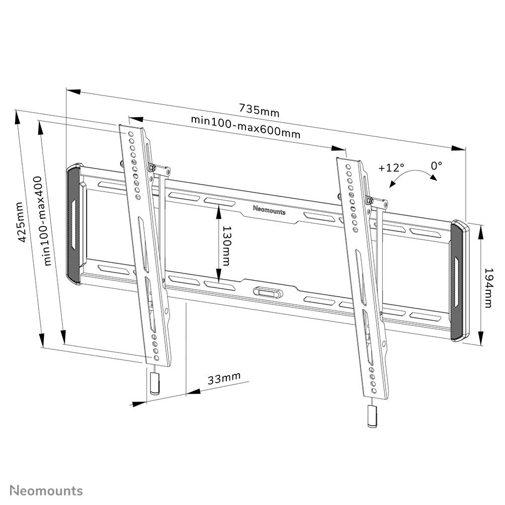 Rca Informatique - image du produit : SCREEN WALL MOUNT (TILT/ VESA 600X400)