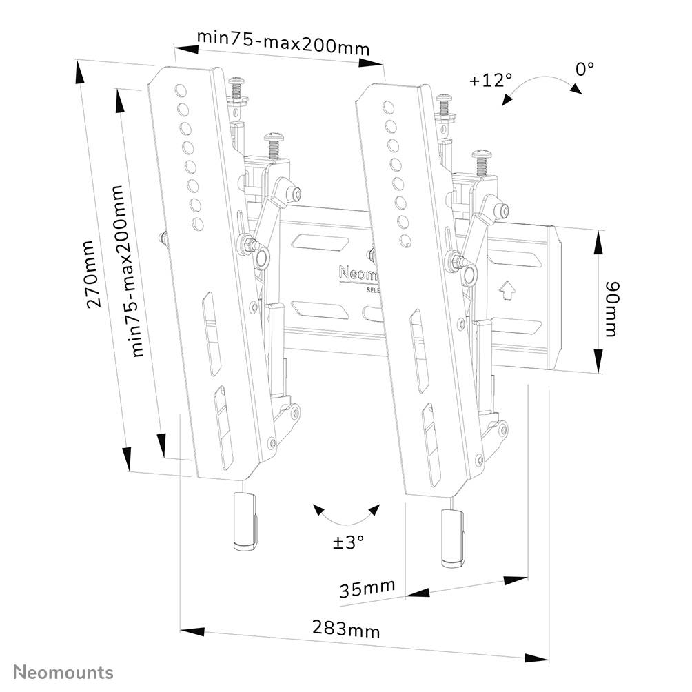 Rca Informatique - image du produit : SCREEN WALL MOUNT (TILT/ VESA 200X200)