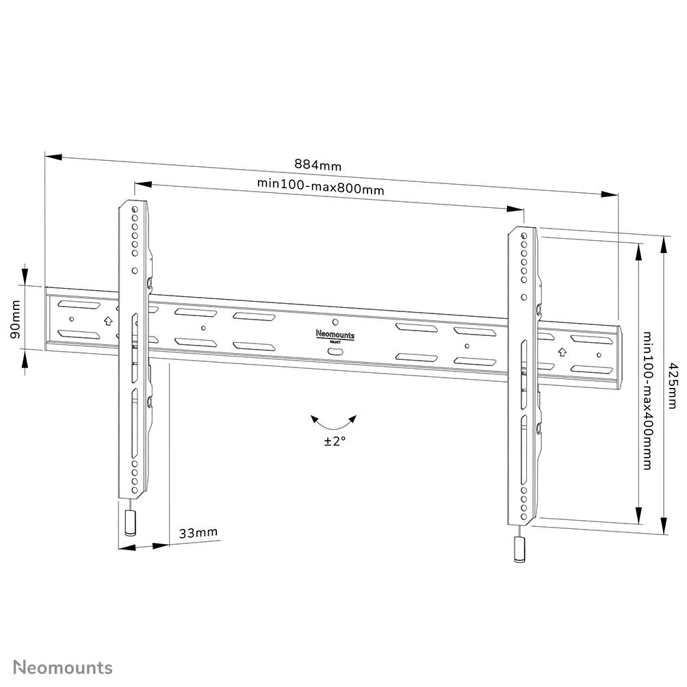 Rca Informatique - image du produit : SCREEN WALL MOUNT (FIXED/ VESA 800X400)