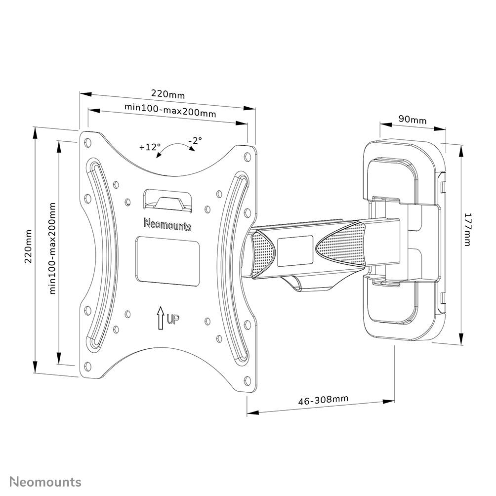 Rca Informatique - image du produit : SCREEN WALL MOUNT (FULL MOTION/ 2 PIVOTS/ VESA 200X200)