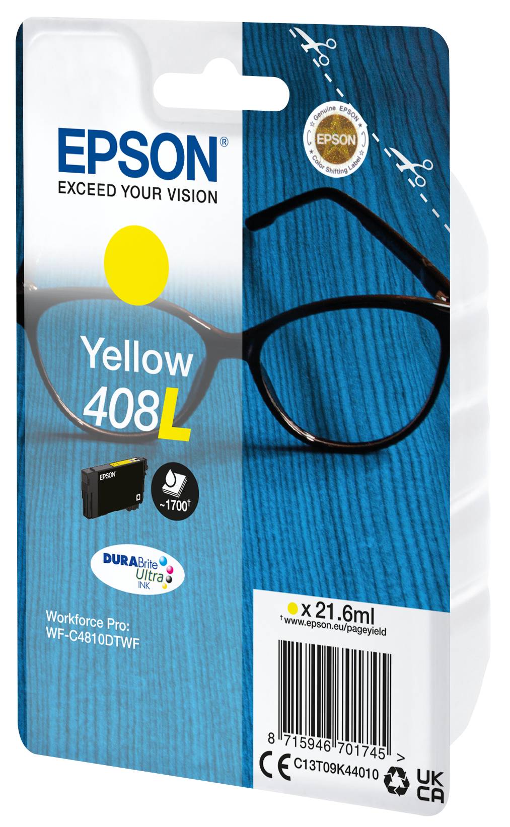 Rca Informatique - image du produit : 408L DURABRITE ULTRA INK YELLOW XL CARTRIDGE