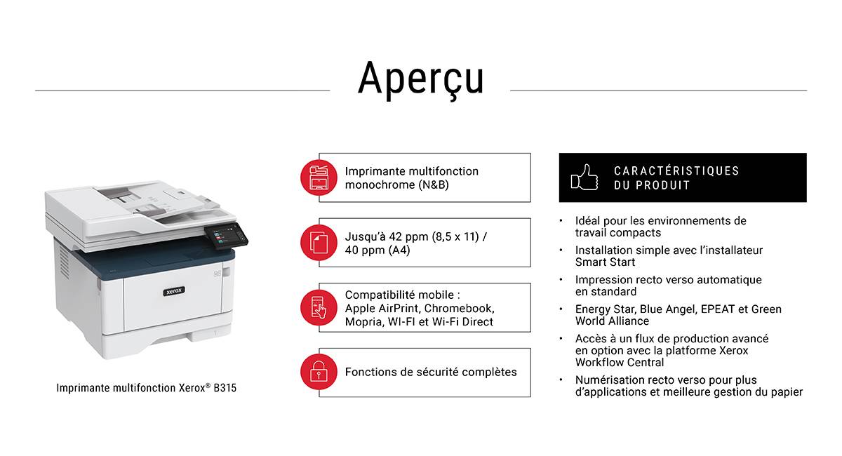 Rca Informatique - image du produit : XEROX B315 MONO MULTIFUNCTION PRINTER