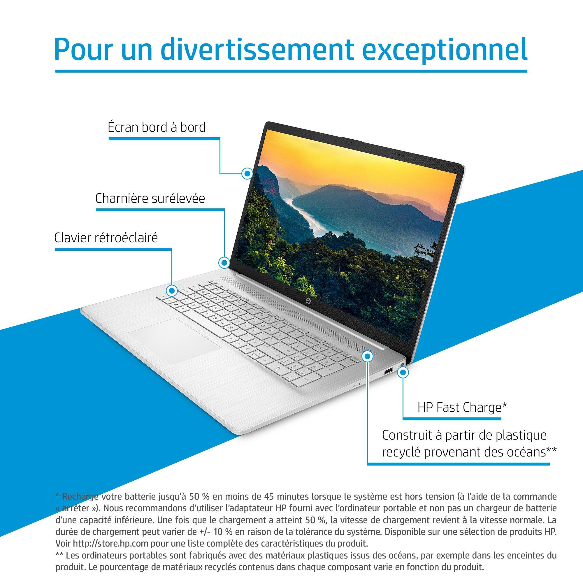 Rca Informatique - image du produit : 17-CP0296NF 17.3IN 3050U 8GB 1TB NOODD W10H