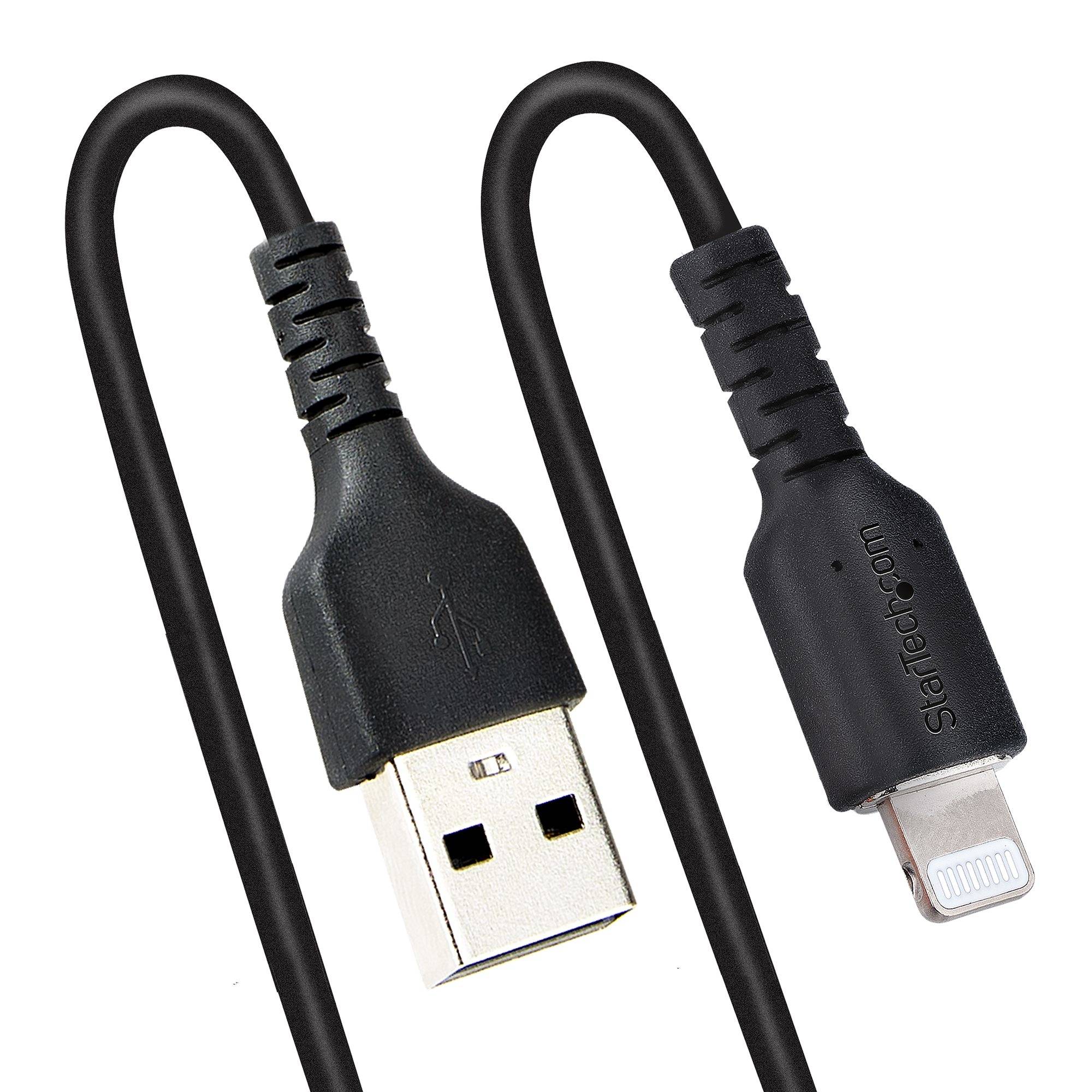 Rca Informatique - image du produit : USB TO LIGHTNING CABLE - 1M (3.3FT) COILED CABLE BLACK