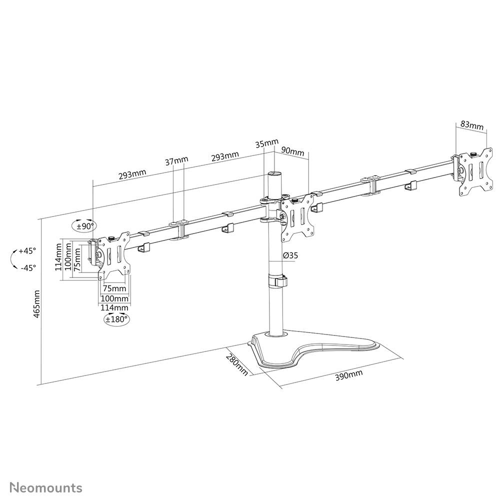 Rca Informatique - image du produit : NEOMOUNTS BY NEWSTAR FLAT SCREEN DESK MOUNT (STAND)