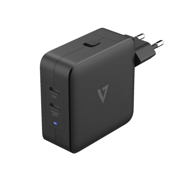 Rca Informatique - image du produit : 65W USB-C PD GAN AC CHARGER 2 X USB-C PORTS INTL PLUGS