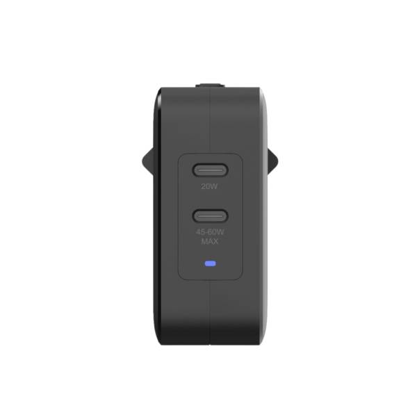 Rca Informatique - image du produit : 65W USB-C PD GAN AC CHARGER 2 X USB-C PORTS INTL PLUGS