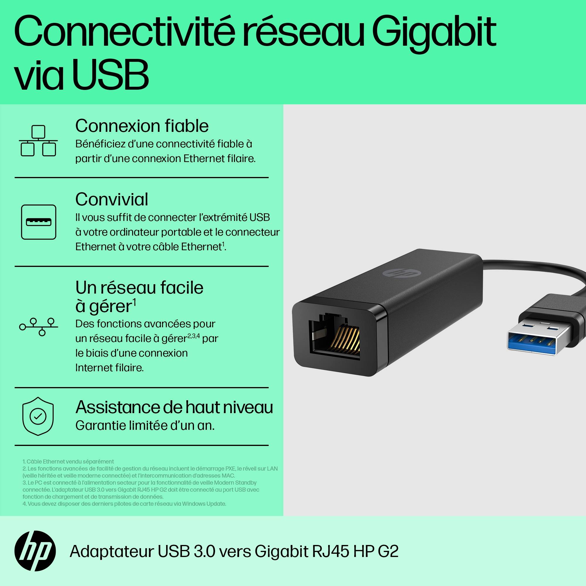 Rca Informatique - image du produit : USB 3.0 TO GIG RJ45 ADAPTER G2 .