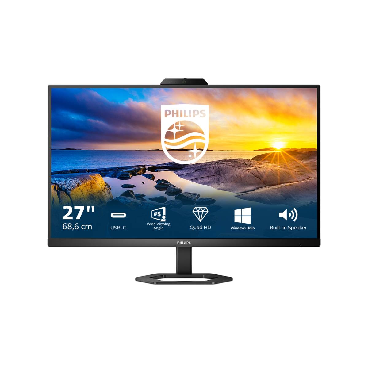 Rca Informatique - Image du produit : 27E1N5600HE/00 27IN IPS QHD 300CD/4MS/HDMI/DP/4USB/USB-C/HAS