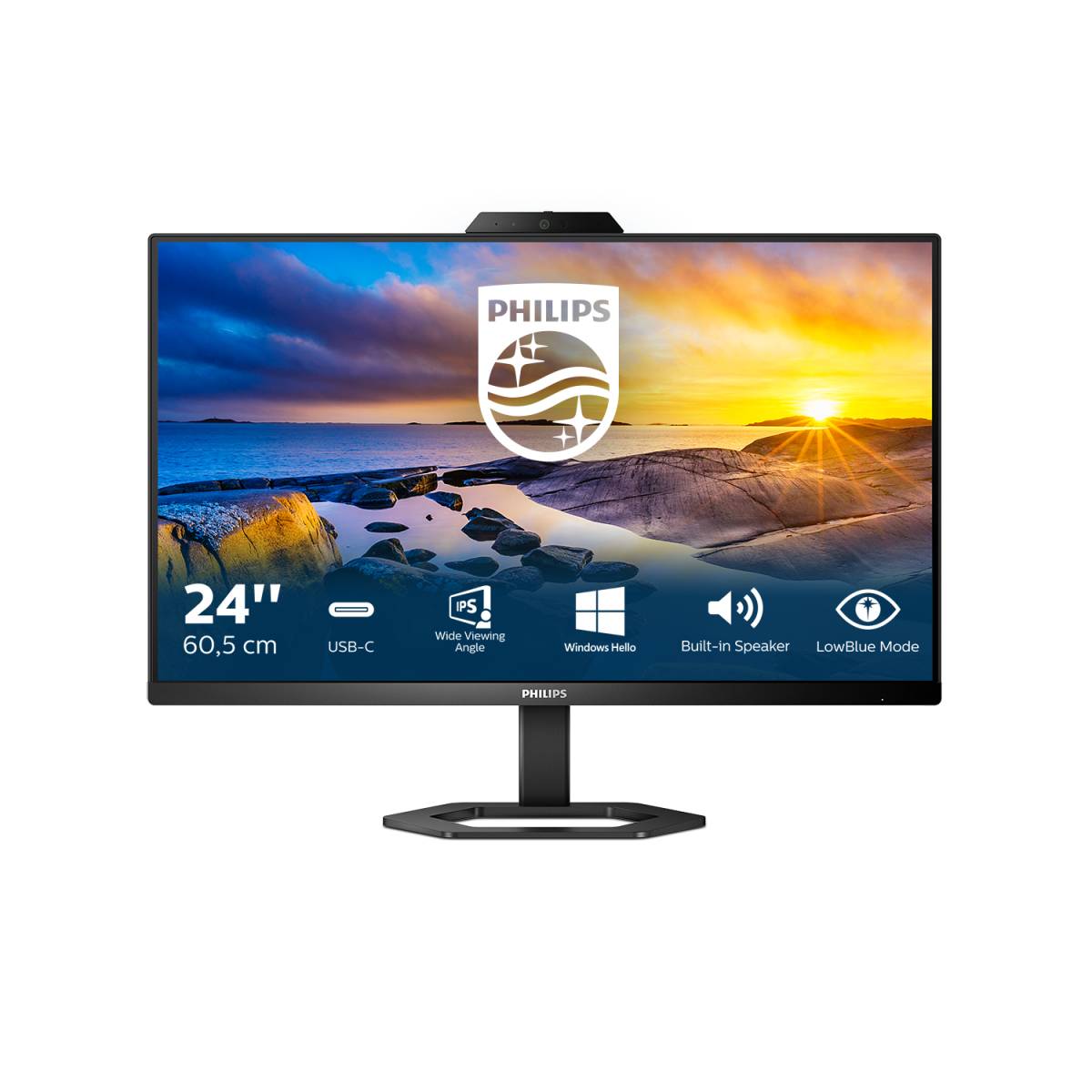 Rca Informatique - image du produit : 24E1N5300HE/00 23.8IN IPS FHD 300CD/HDMI/DP/USB-C/4USB/CAM/HAS