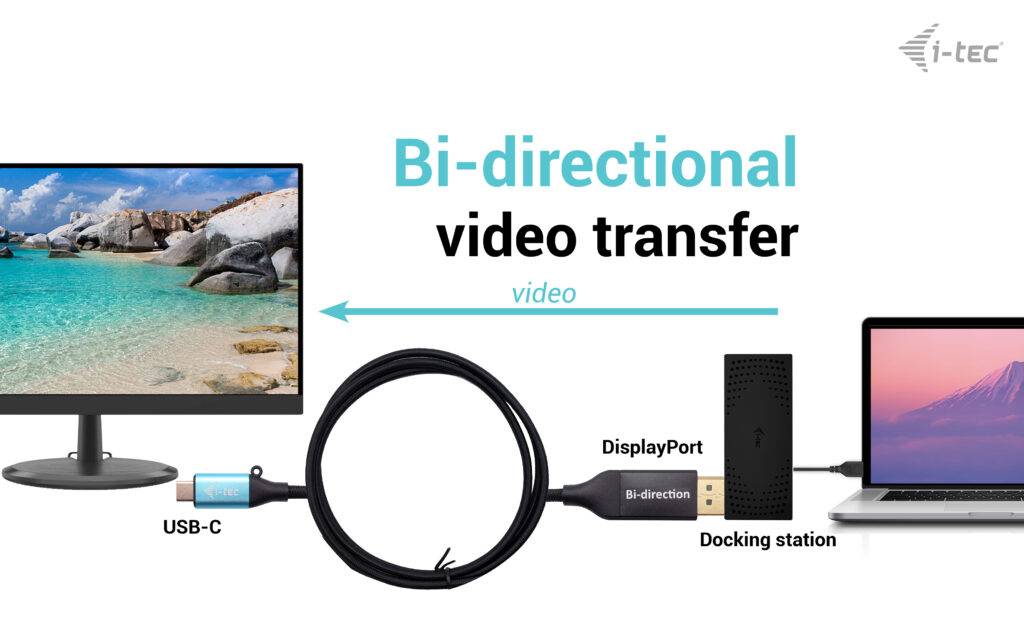 Rca Informatique - image du produit : I-TEC USB-C DP CABLE ADAPTER BI-DIRECTIONAL 8K/30HZ 150CM