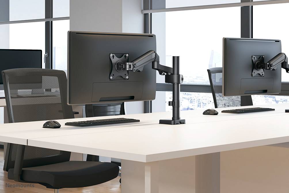 Rca Informatique - image du produit : NEWSTAR DESK POLE MOUNT (CLAMP/GROMMET) BLACK 17-27IN