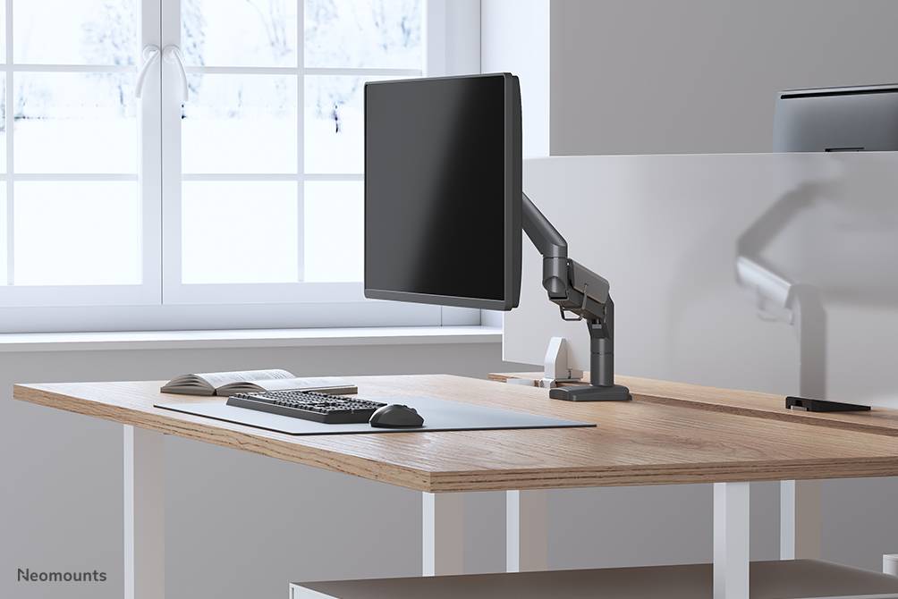 Rca Informatique - image du produit : NEWSTAR DESK MOUNT ULTRA FLAT (CLAMP/GROMMET) BLACK 17-27IN