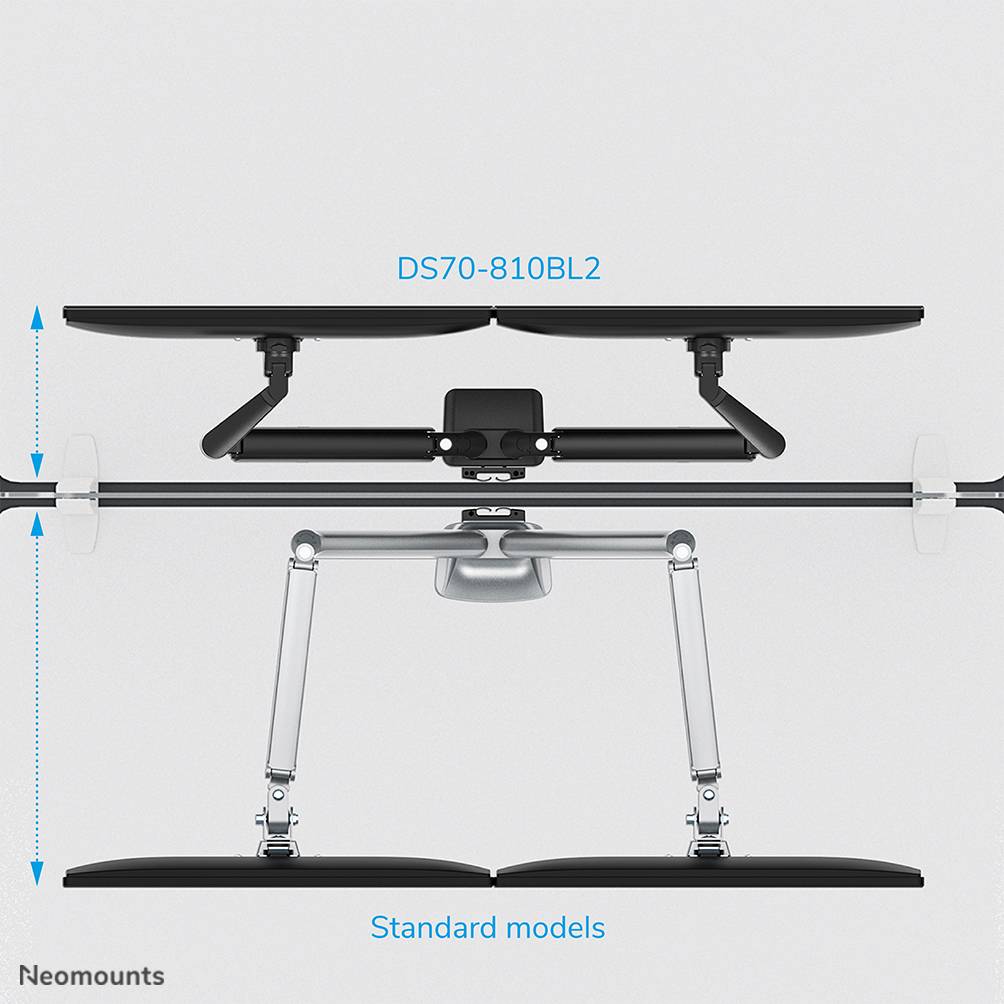 Rca Informatique - image du produit : NEWSTAR DESK MOUNT ULTRA FLAT (CLAMP/GROMMET) BLACK 17-27IN