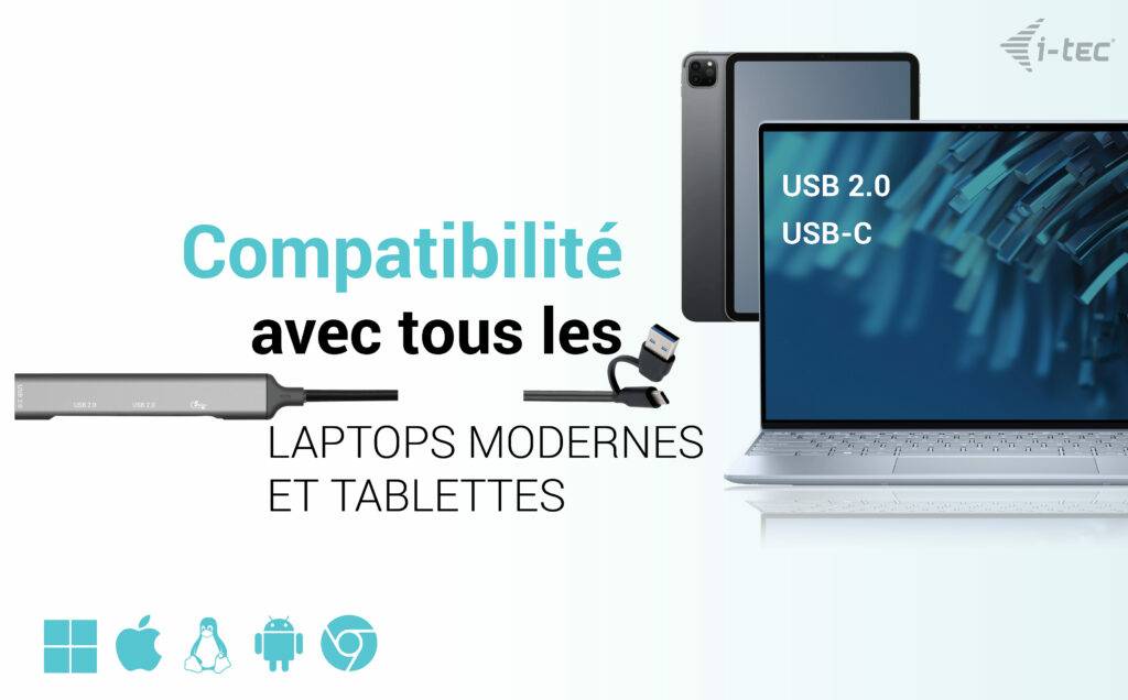 Rca Informatique - image du produit : I-TEC USB-A/USB-C 4 PORT HUB 1X USB-C 3.1+3X USB 2.0