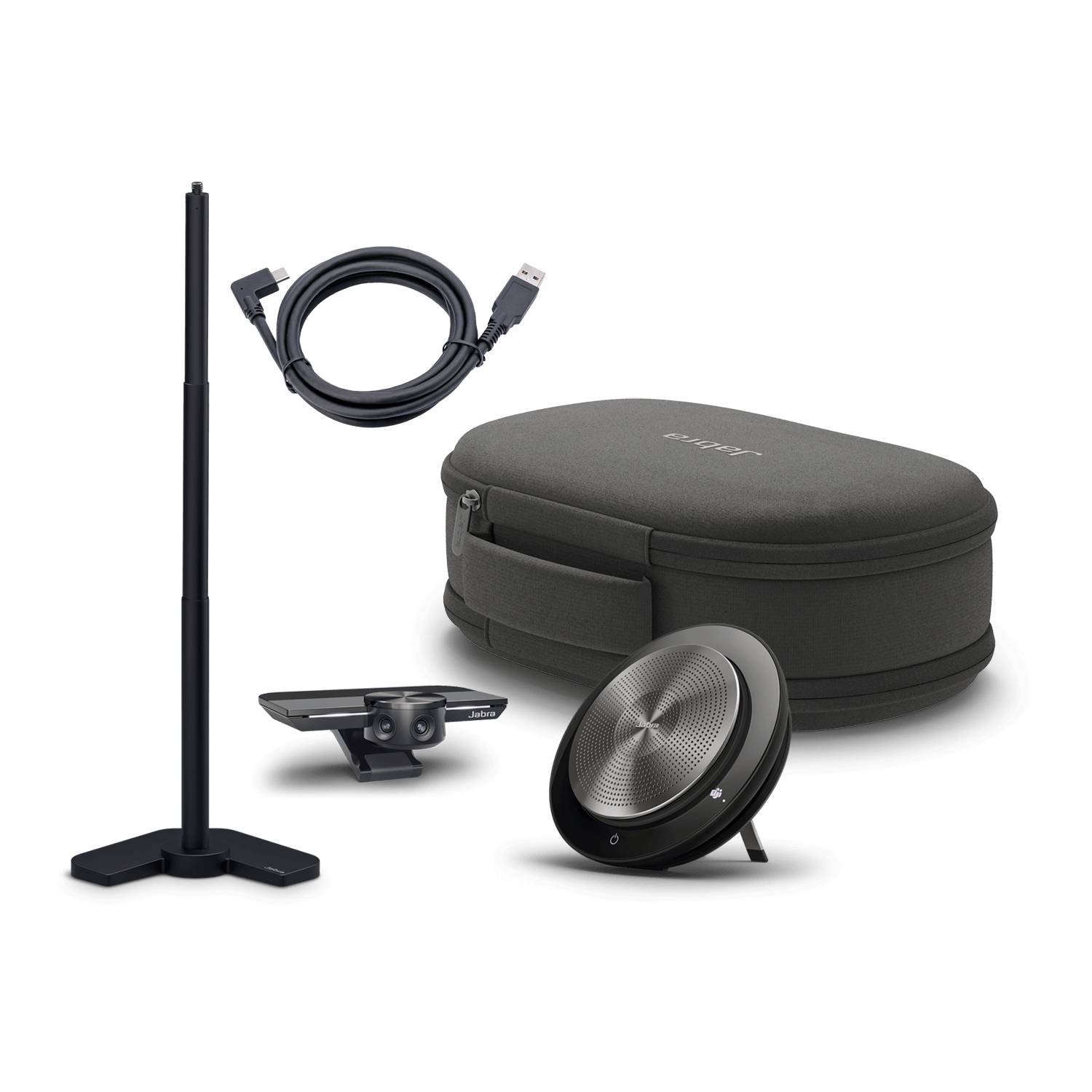 Rca Informatique - image du produit : JABRA PANACAST MEET ANYWHERE+ KITMAXI:JPC+750UC+TS+1.8M+CASE