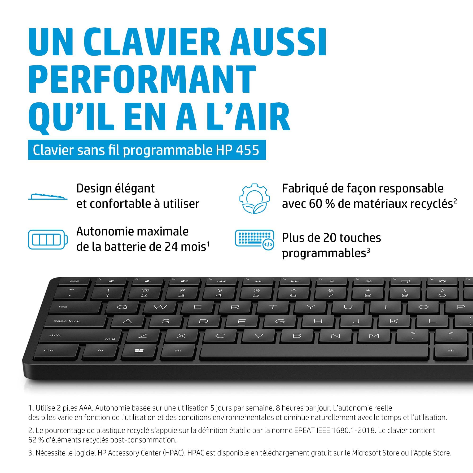 Rca Informatique - image du produit : HP 455 PROGRAMMABLEWIRELESS KEYBOARD