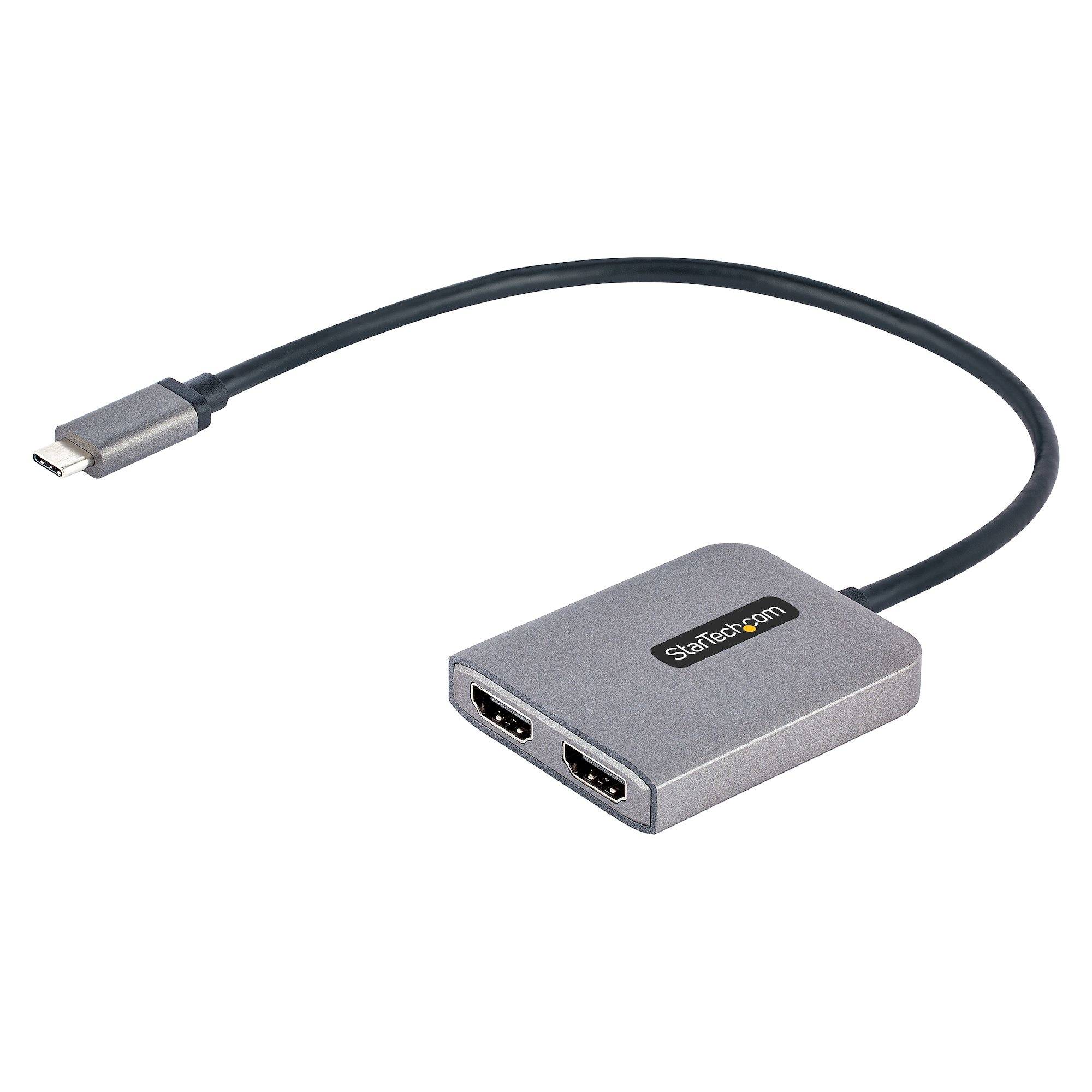 Rca Informatique - Image du produit : HUB USB C VERS HDMI DOUBLE - D UAL HDMI 4K 60HZ - CABLE DE 30CM