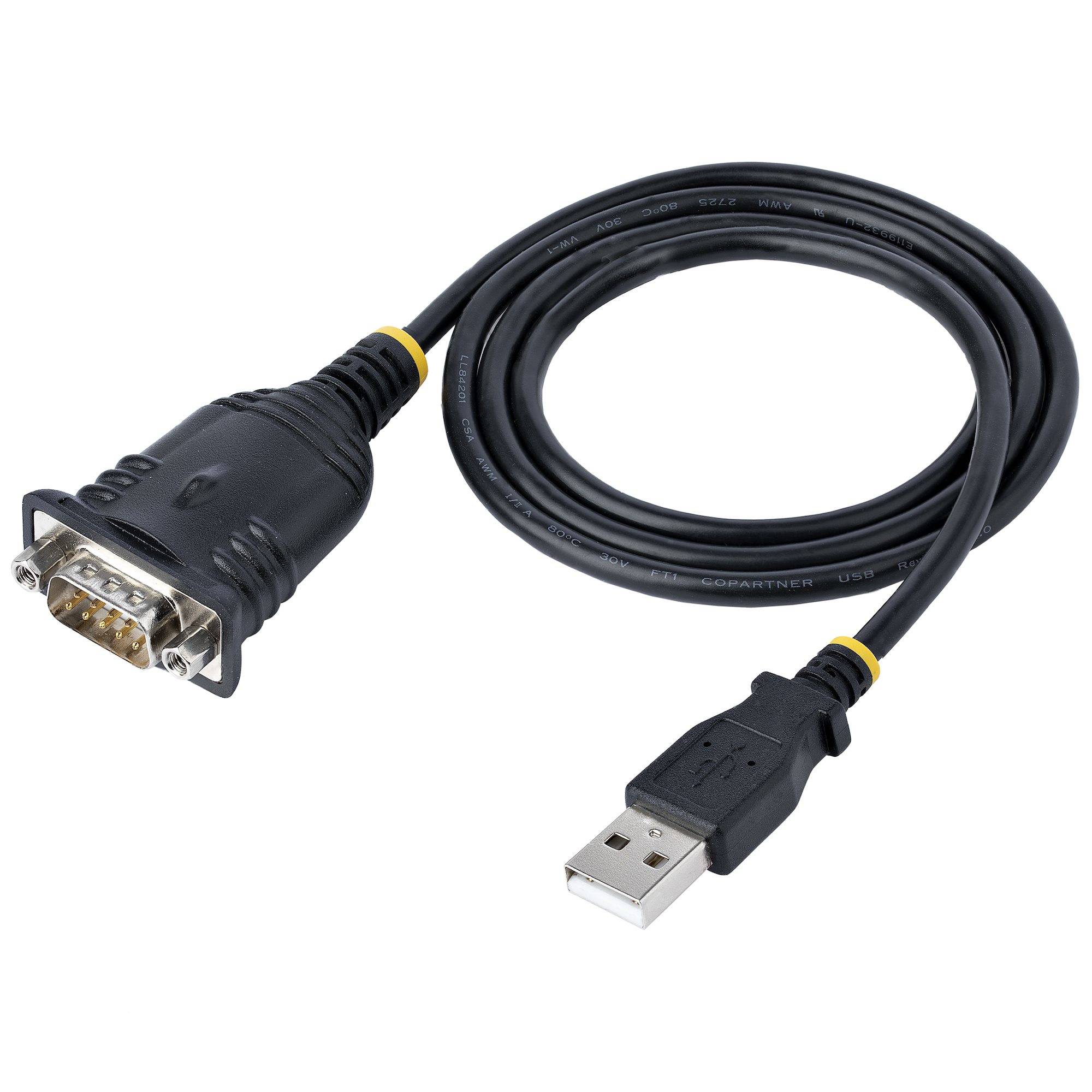 Rca Informatique - image du produit : ADAPTATEUR USB VERS SERIE 1M - CONVERTISSEUR DB9 MALE A USB
