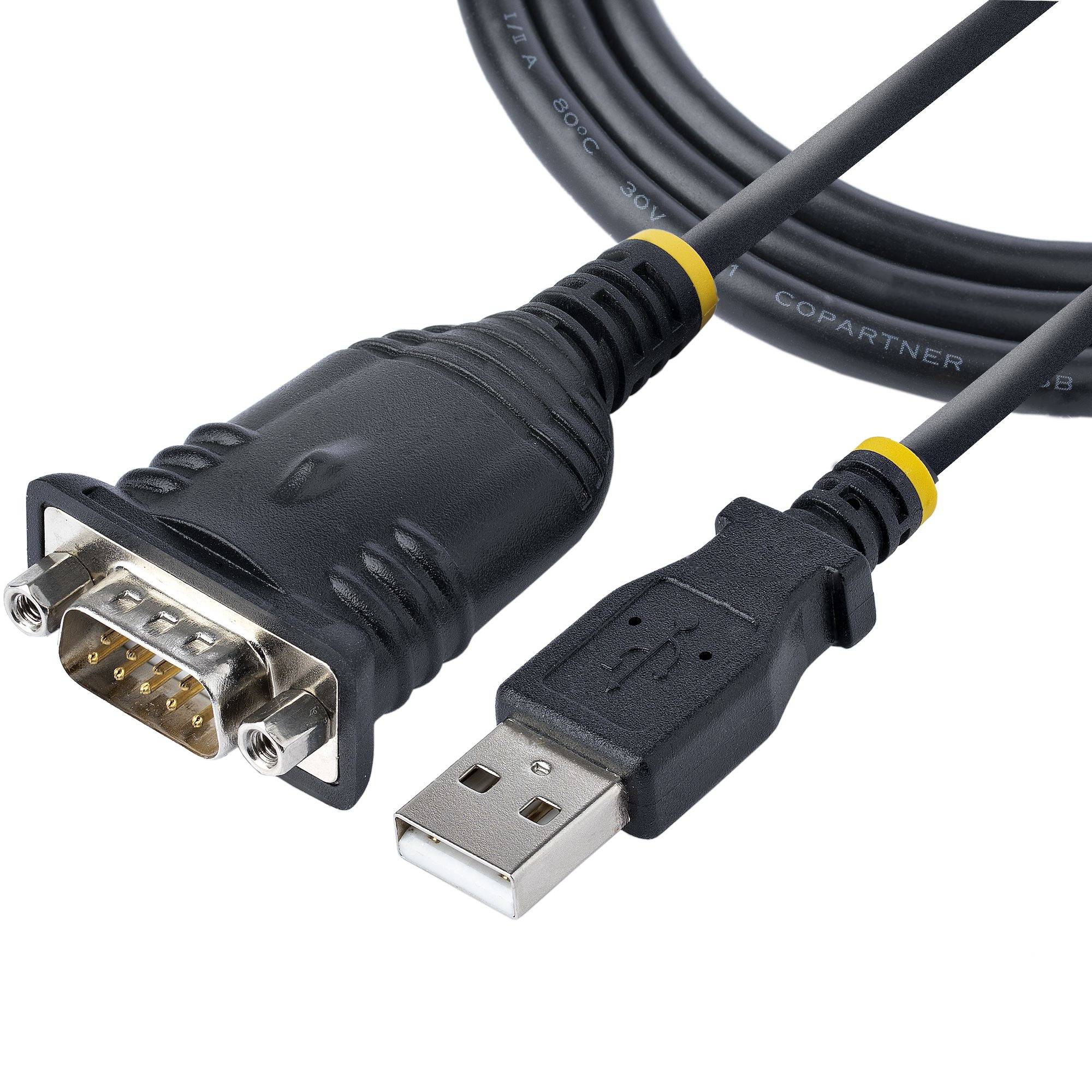 Rca Informatique - Image du produit : ADAPTATEUR USB VERS SERIE 1M - CONVERTISSEUR DB9 MALE A USB