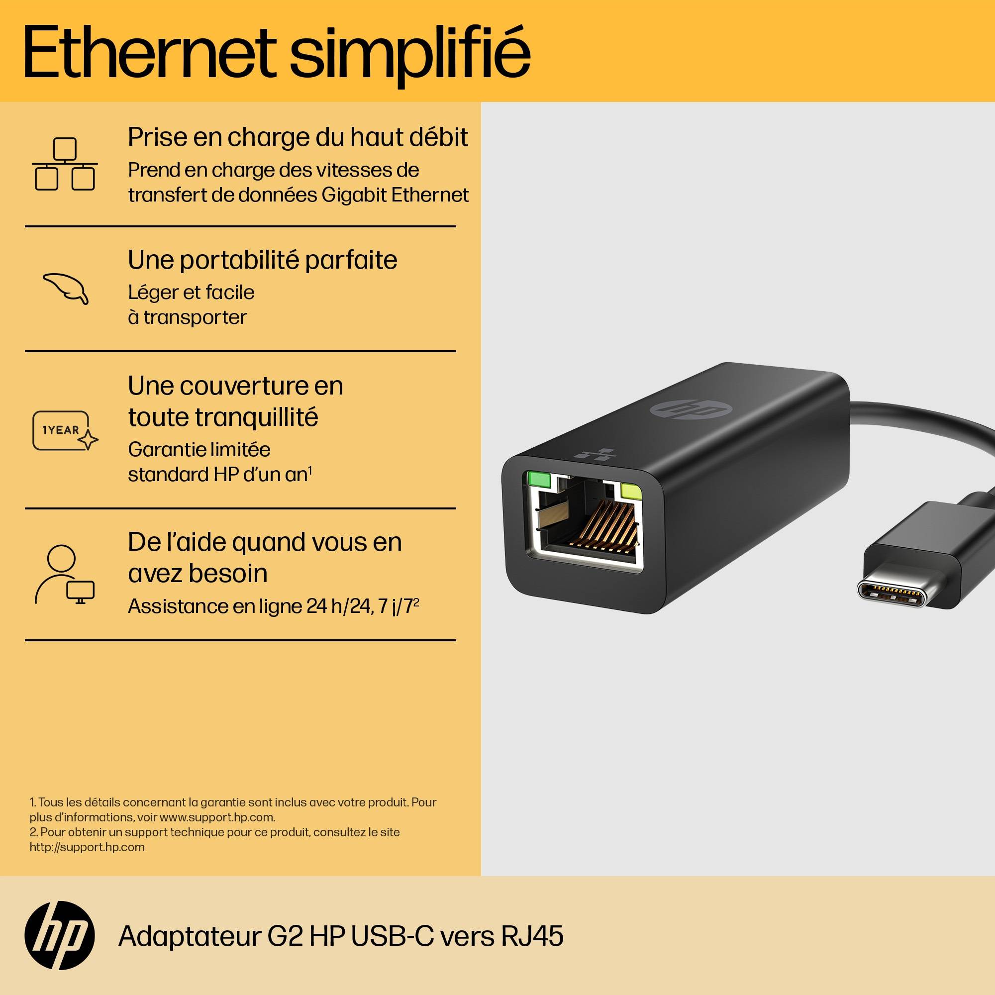 Rca Informatique - image du produit : HP USB C TO RJ45 ADAPTER G2