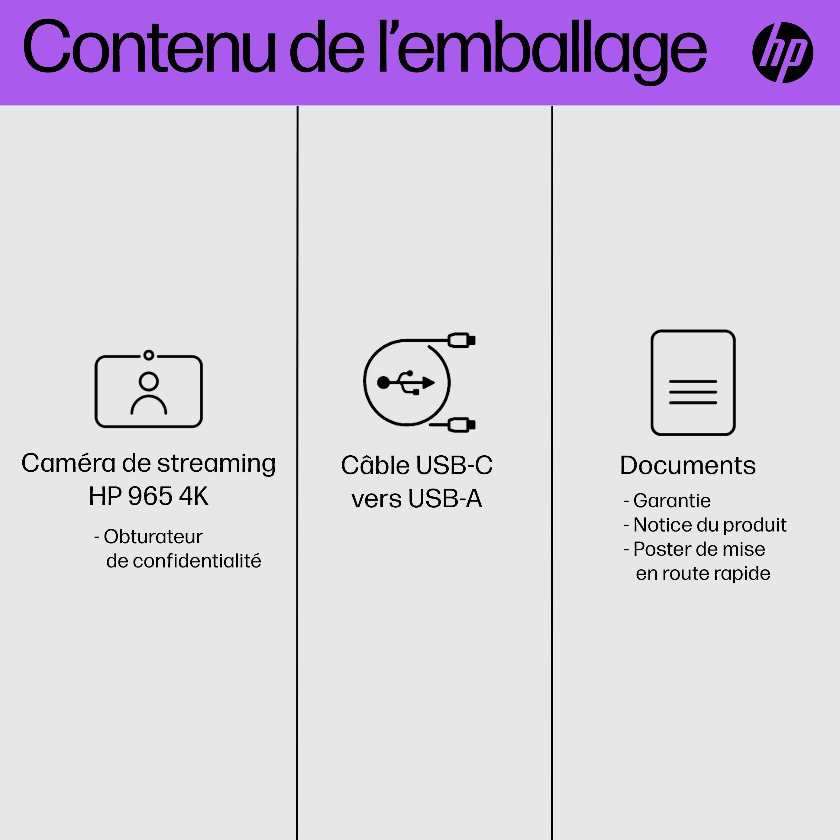 Rca Informatique - image du produit : HP 965 4K STR WEBCAM