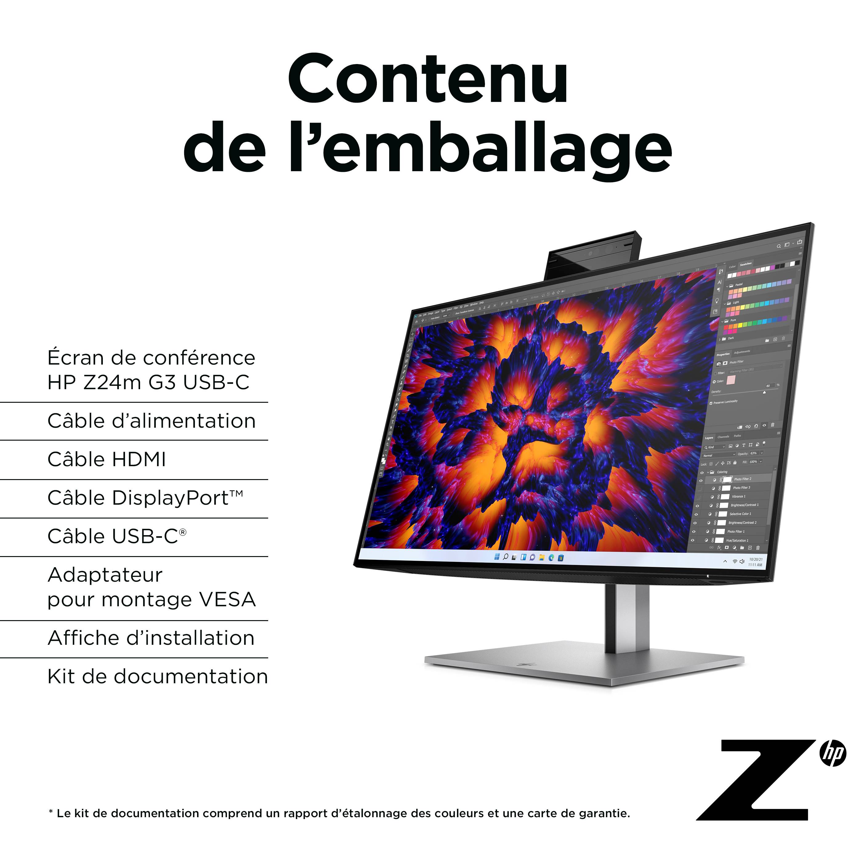 Rca Informatique - image du produit : HP Z24M G3 CONFERENCING QHD DISPLAY