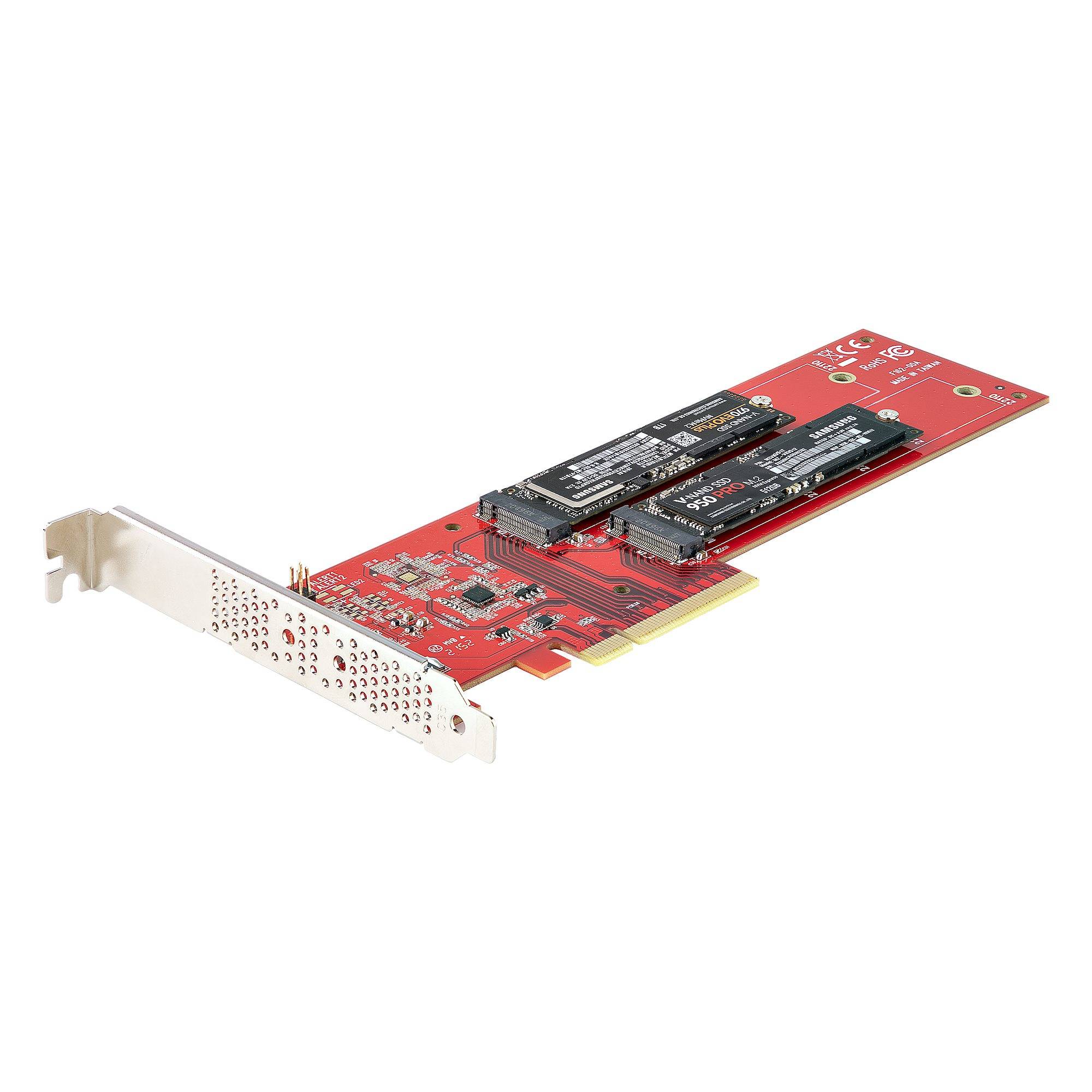 Rca Informatique - image du produit : PCIE M.2 ADAPTER - PCIE X8X16 TO DUAL NVME M.2 SSD