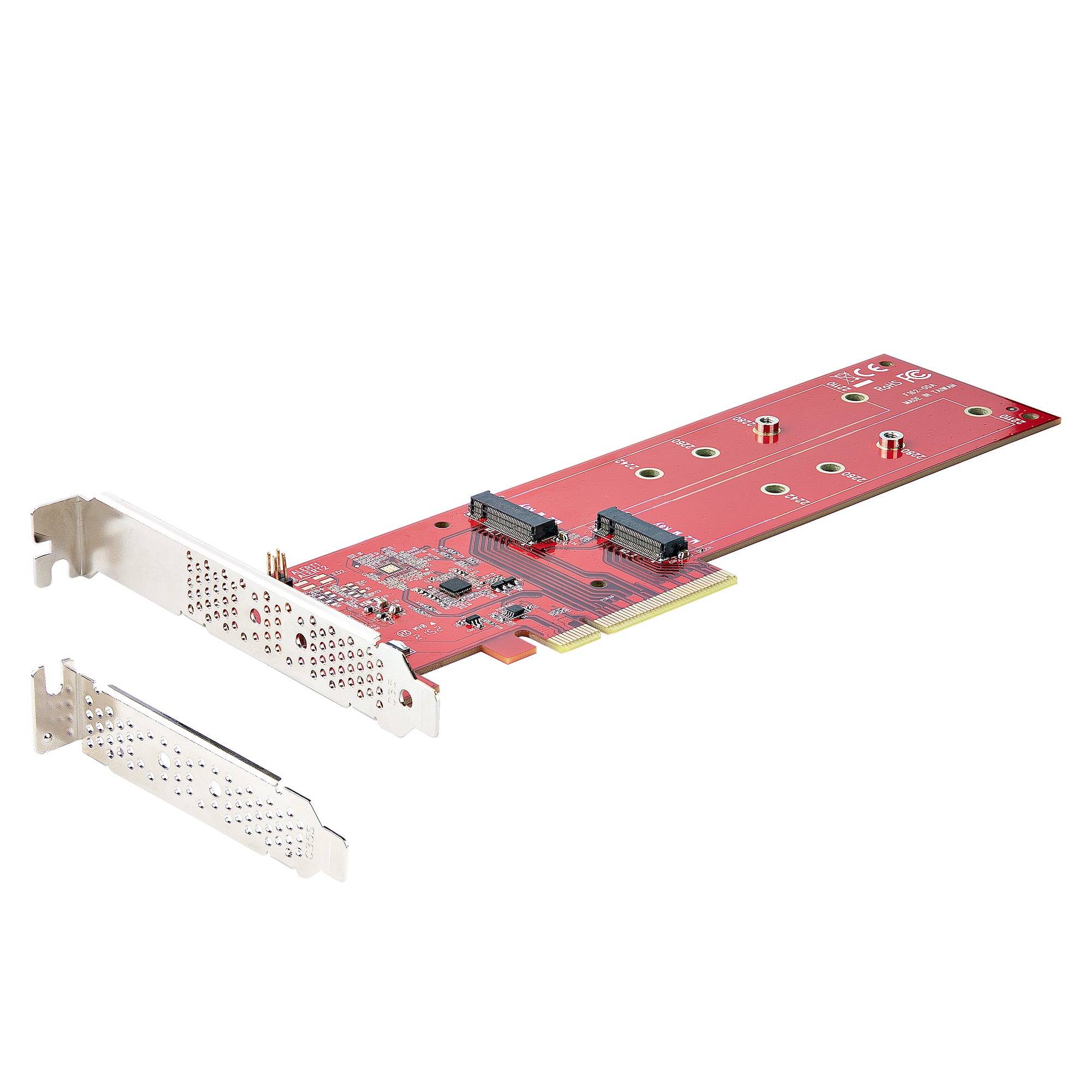 Rca Informatique - image du produit : PCIE M.2 ADAPTER - PCIE X8X16 TO DUAL NVME M.2 SSD