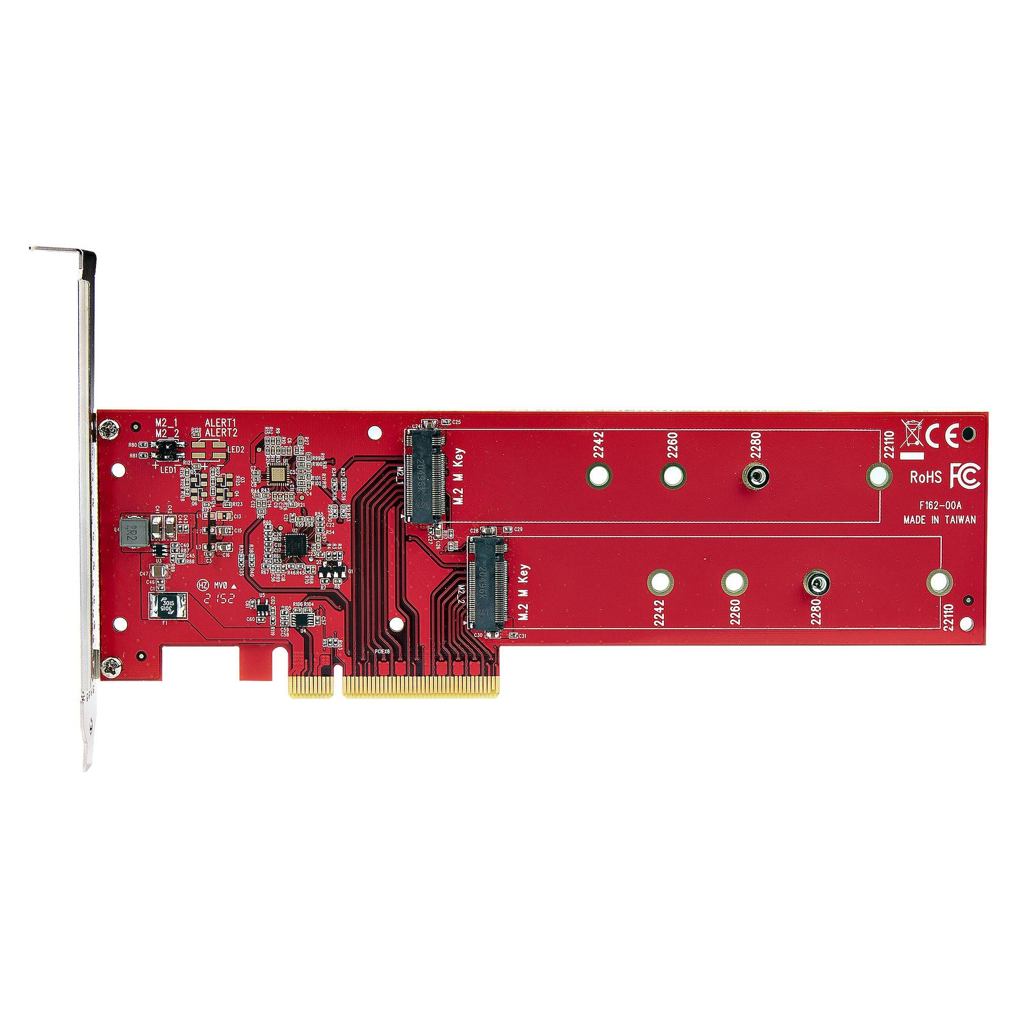 Rca Informatique - image du produit : PCIE M.2 ADAPTER - PCIE X8X16 TO DUAL NVME M.2 SSD