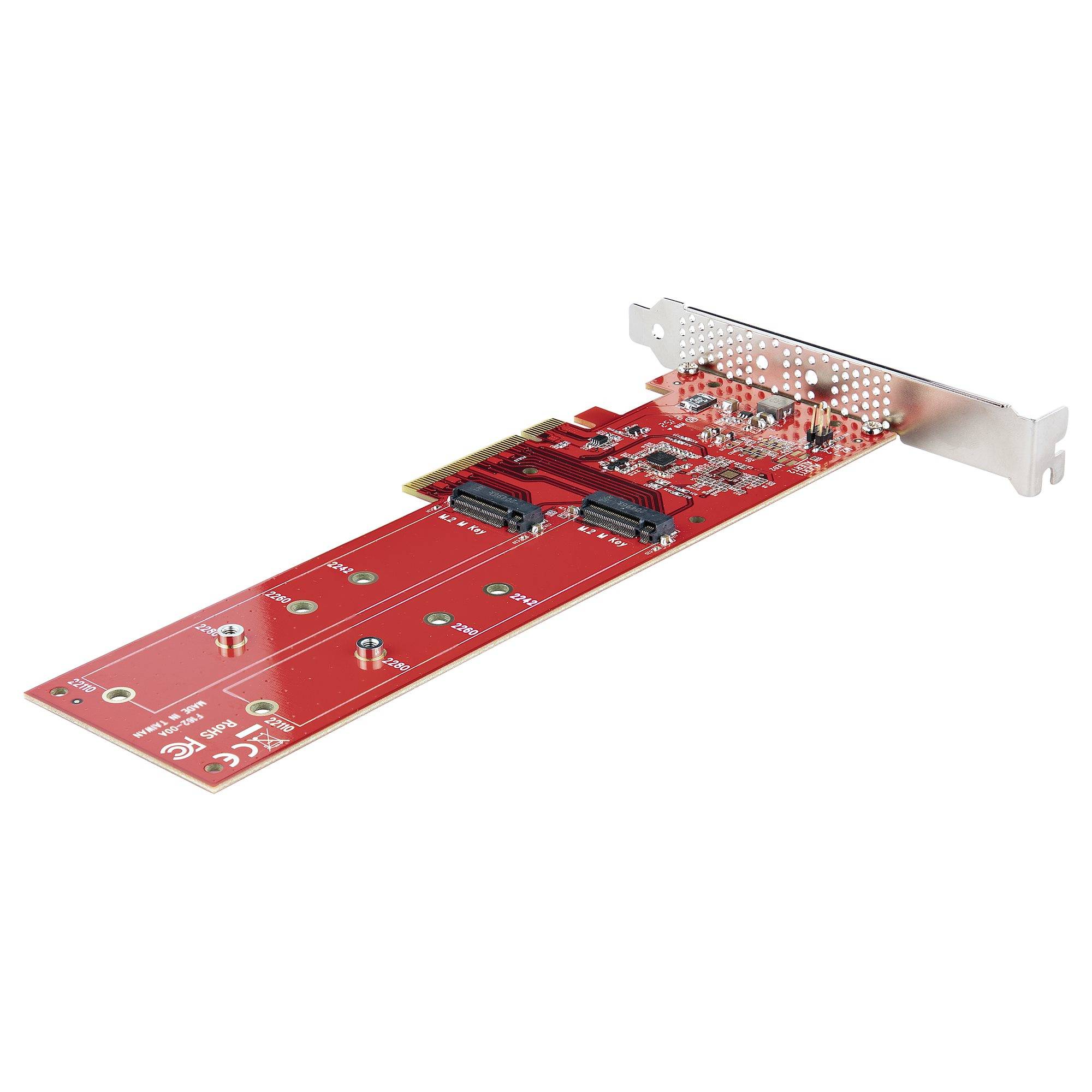 Rca Informatique - image du produit : PCIE M.2 ADAPTER - PCIE X8X16 TO DUAL NVME M.2 SSD