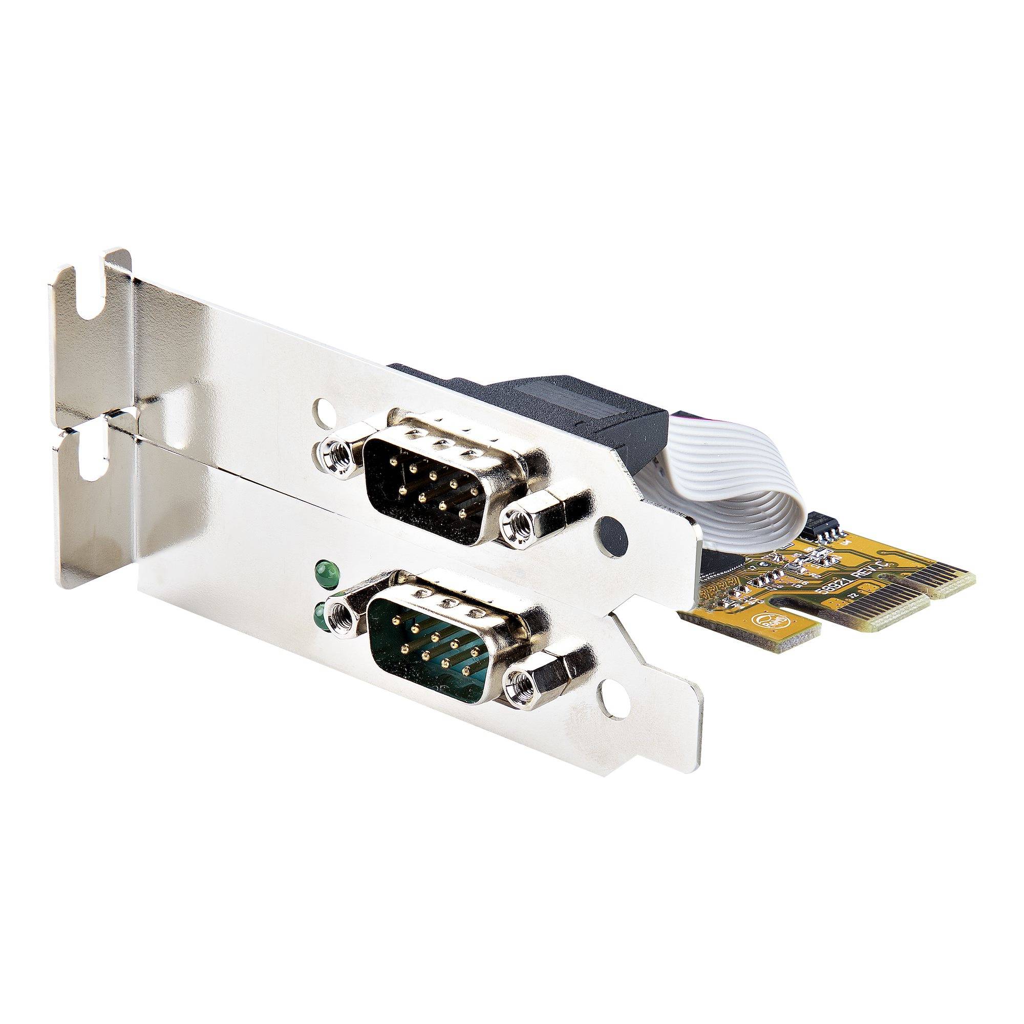 Rca Informatique - image du produit : CARTE SERIE PCI EXPRESS A 2 PORTS - CARTE PCIE A RS232/DB9