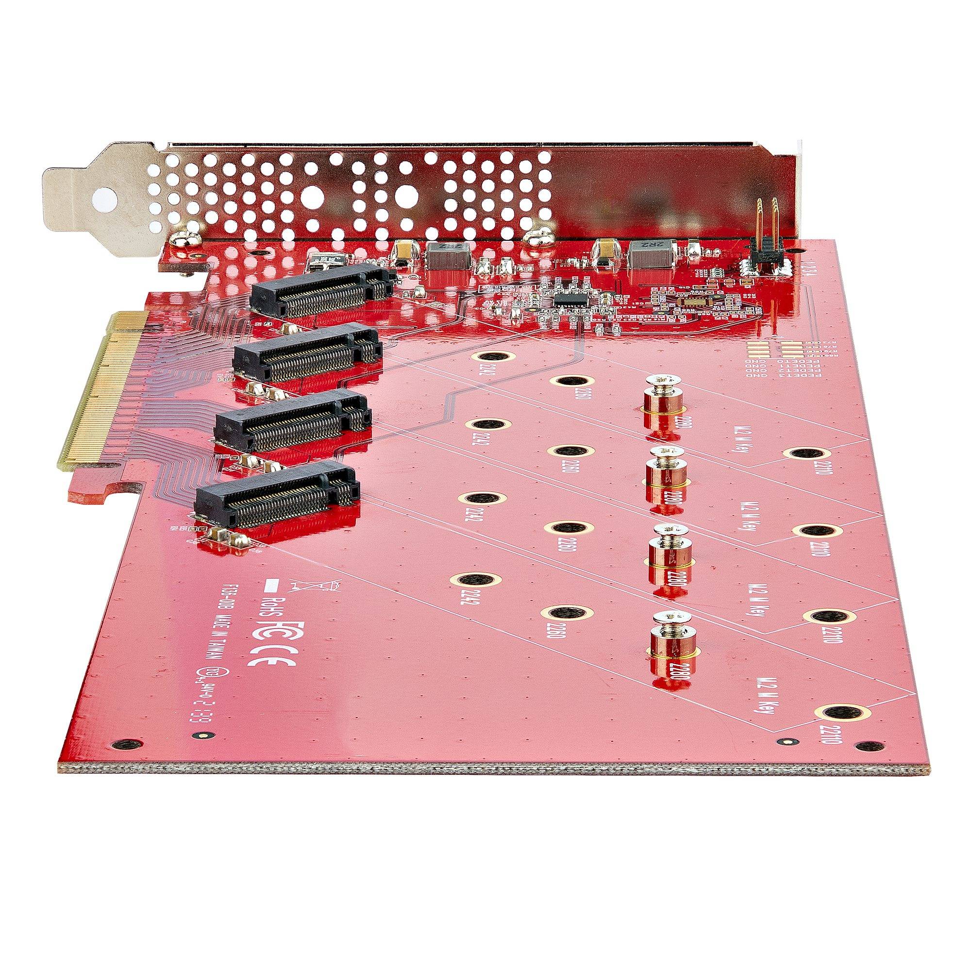 Rca Informatique - image du produit : QUAD M.2 PCIE SSD ADAPTER CARD WITH BIFURCATION PCIE 4.0