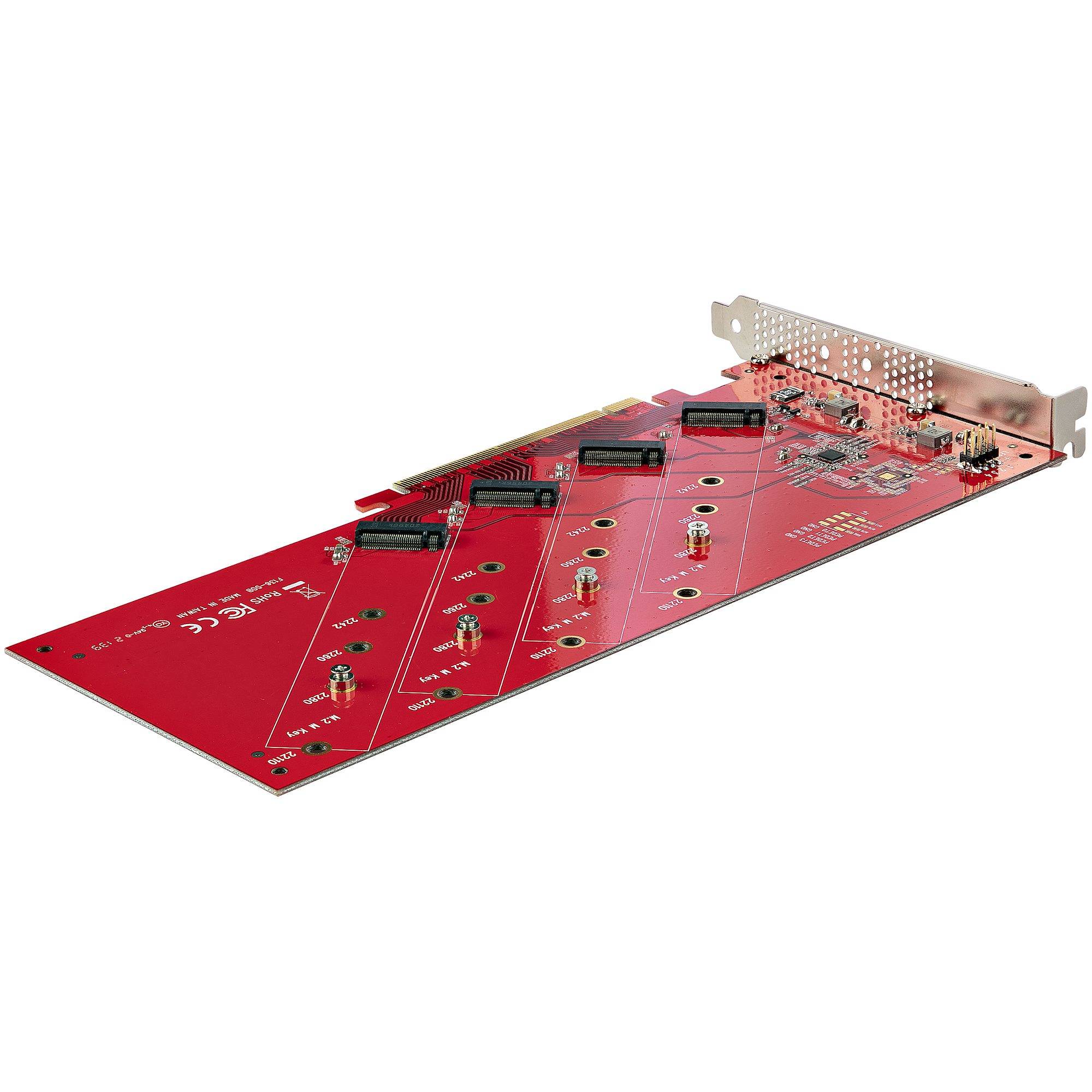 Rca Informatique - image du produit : QUAD M.2 PCIE SSD ADAPTER CARD WITH BIFURCATION PCIE 4.0