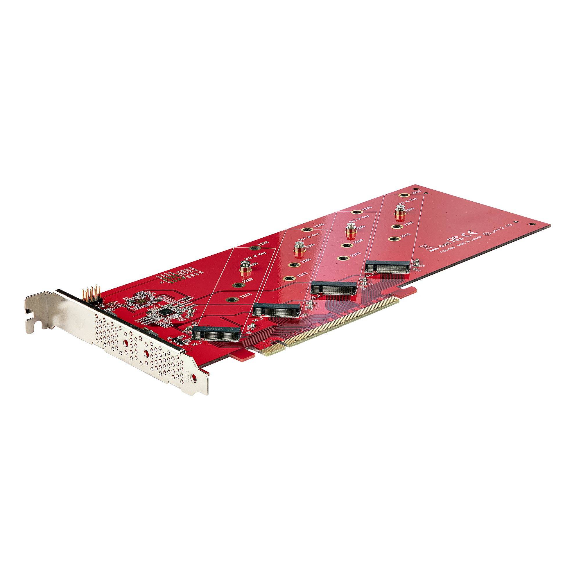 Rca Informatique - Image du produit : QUAD M.2 PCIE SSD ADAPTER CARD WITH BIFURCATION PCIE 4.0