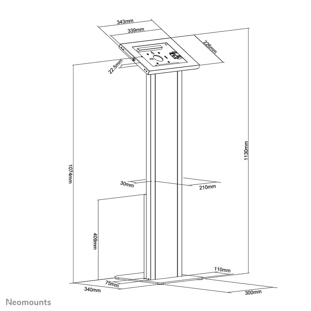 Rca Informatique - image du produit : FLOOR STAND+CABINET LOCK TABLET CASING IPAD/PRO/AIR/GALAXY TAB