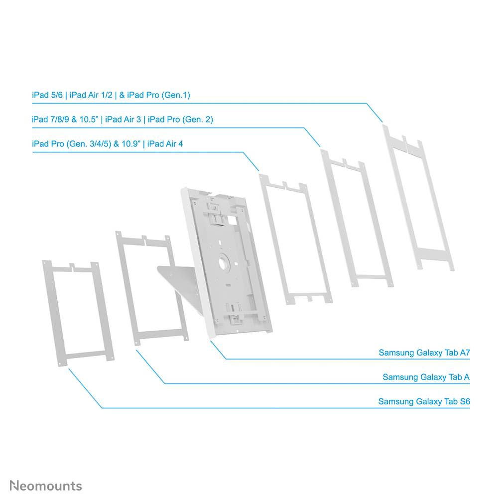 Rca Informatique - image du produit : DESK STAND+WALL MOUNT LOCK TAB CASING IPAD/PRO/AIR/GALAXY TAB