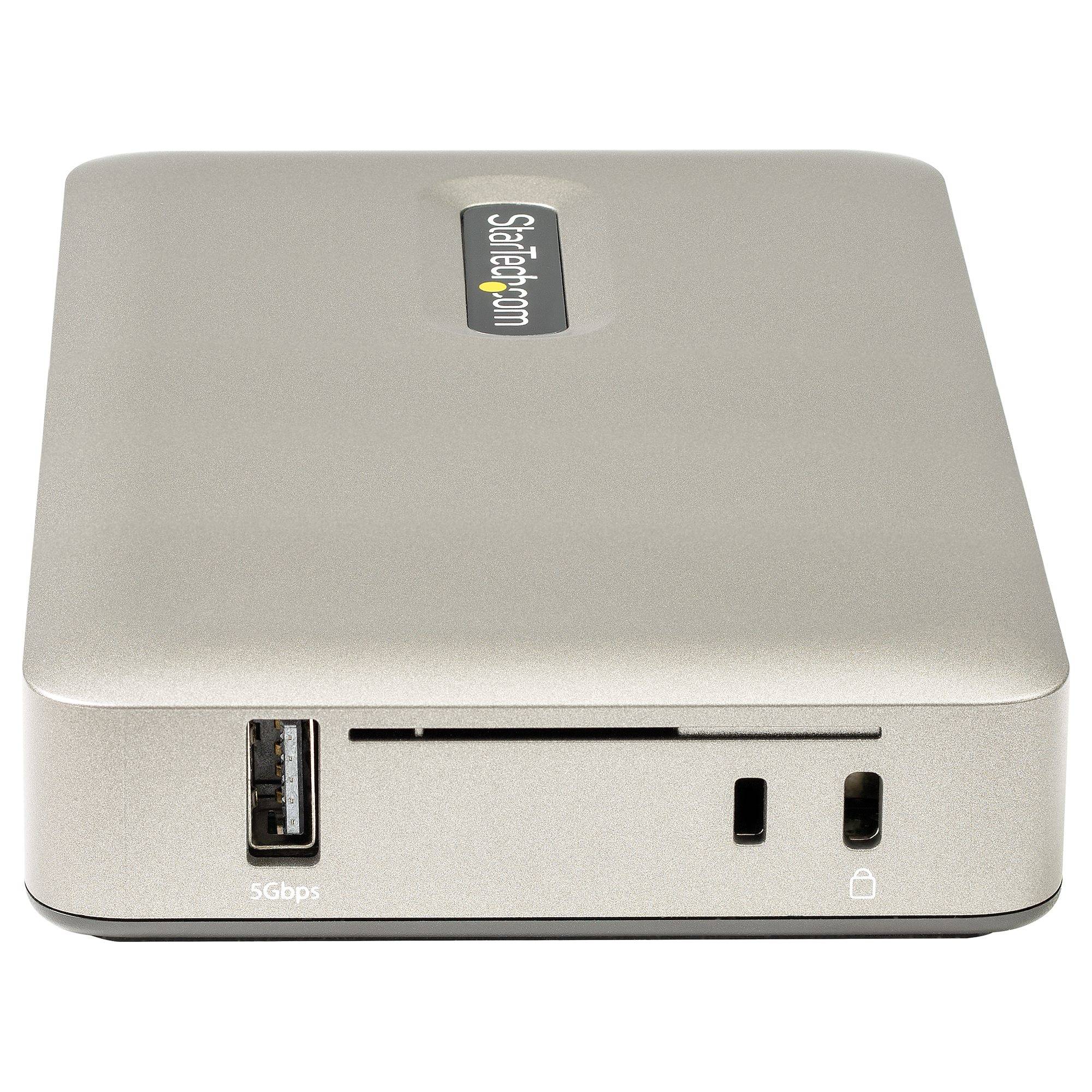 Rca Informatique - image du produit : USB C DOCK DISPLAYPORT 4K 30HZ OR VGA/65W PD/4-PORT USB HUB/GBE