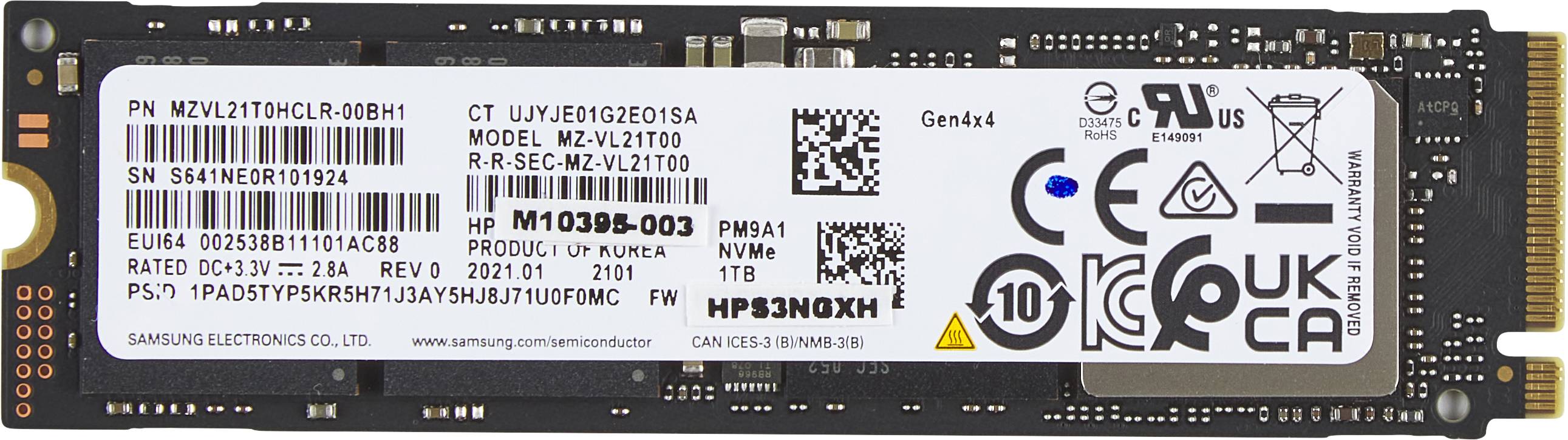 Rca Informatique - Image du produit : 1TB PCIE-4X4 NVME M.2 SSD