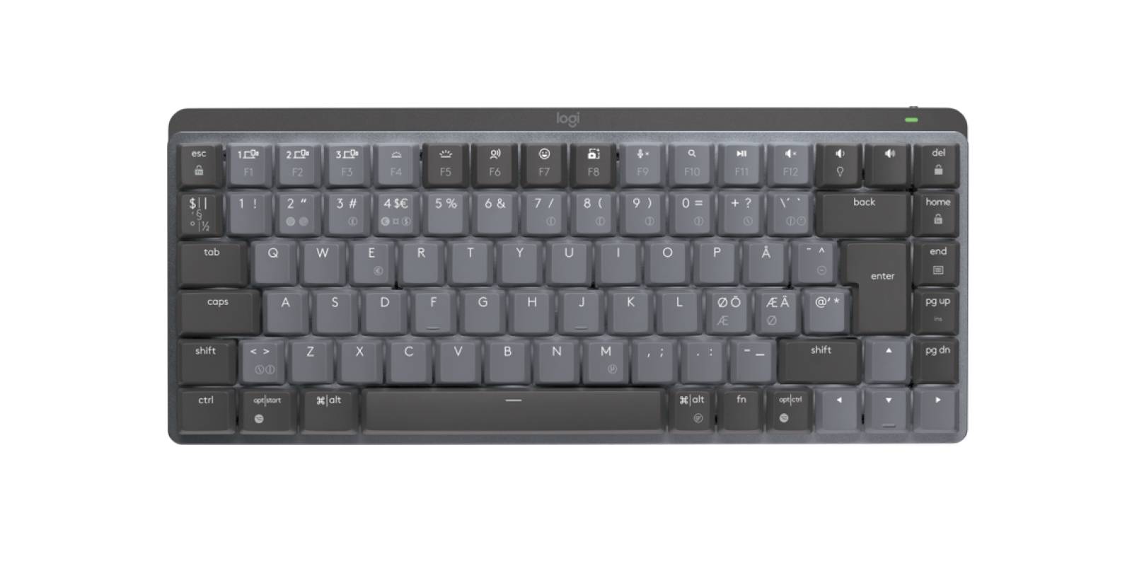 Rca Informatique - image du produit : MX MECH. MINI WRLS ILLUM. KEYB - GRAPHITE - PAN NORDIC TACTILE