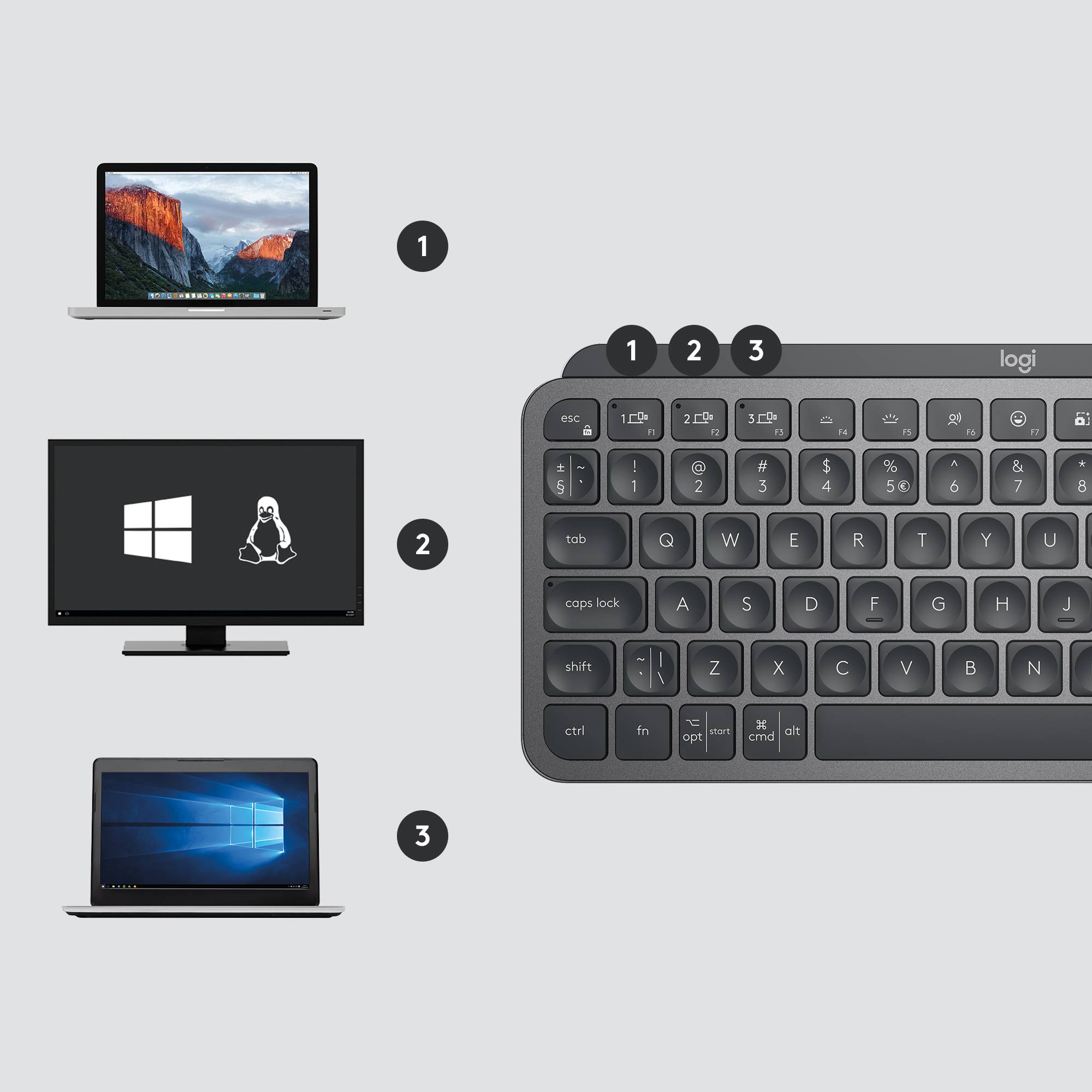 Rca Informatique - image du produit : MX KEYS MINI COMBO FOR BUSINESS - GRAPHITE - CH - CENTRAL