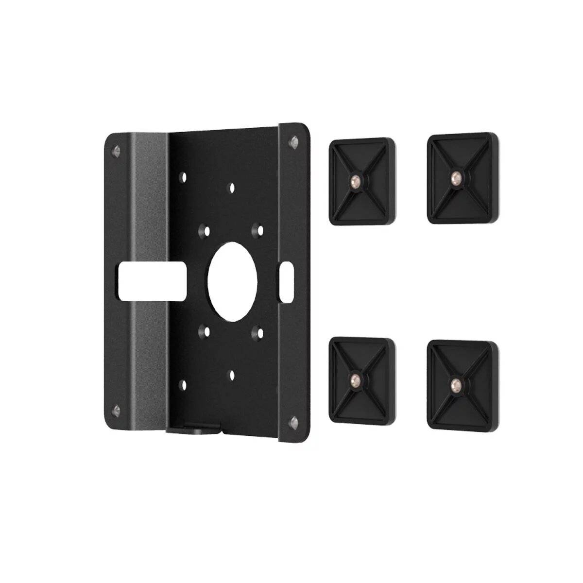 Rca Informatique - image du produit : GLASS MOUNT BRACKET WITH SECURITY SLOT BLACK