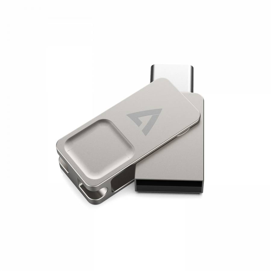 Rca Informatique - image du produit : 64GB TYPE-C+USB 3.2 GEN1 SILVER USB A FLASH DRIVE + TYPE-C